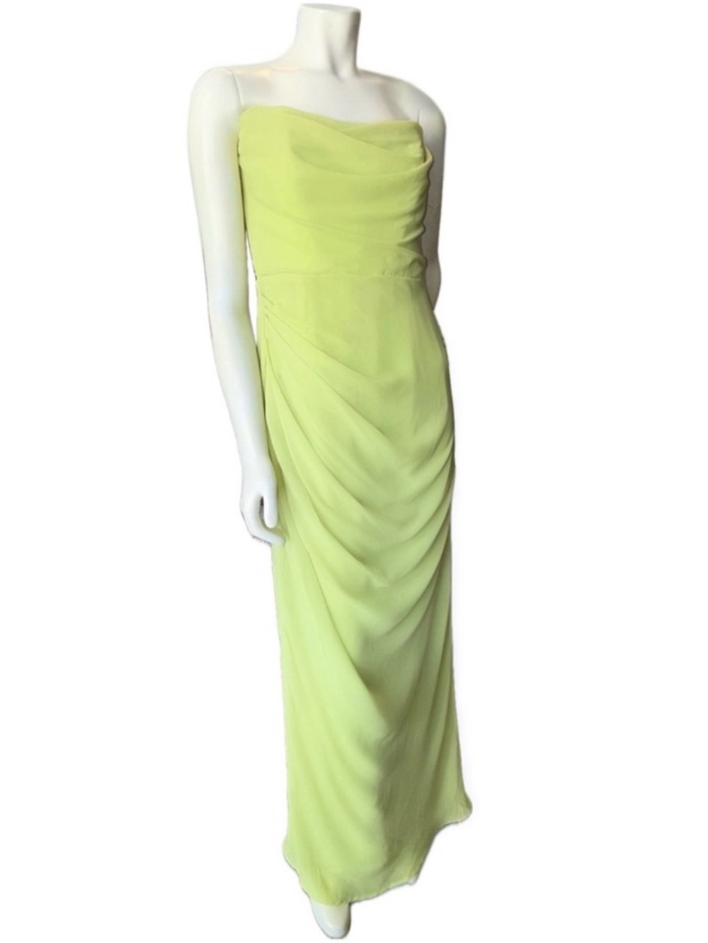 🟢 HOUSE OF CB *NWT* Adrienne Corset Strapless Maxi Dress Lime Green Gown | Sz M